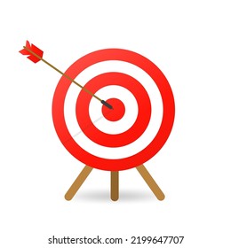 The target that the arrow hit. Vector illustration