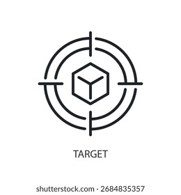 Target thin line vector icons.