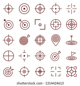 target. thin line web icon set. simple vector illustration outline. concept for infographic, website or app.