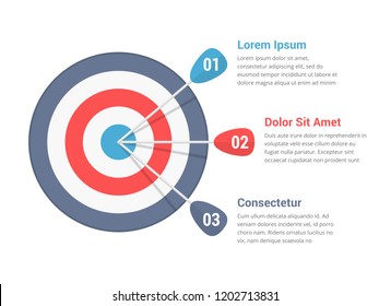 Target with three arrows, three steps or options infographics, vector eps10 illustration