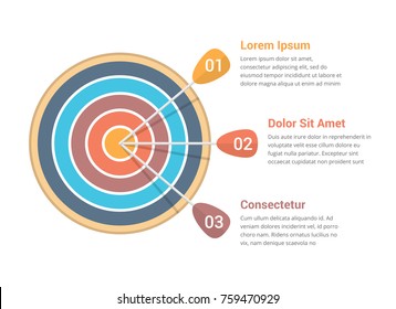 Target with three arrows, three steps or options infographics, vector eps10 illustration