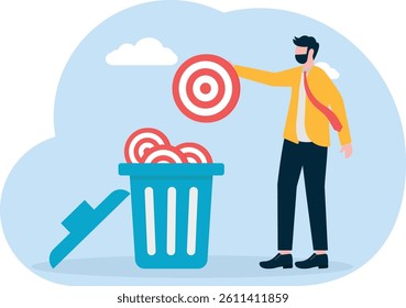 The target is thrown into the trash can

