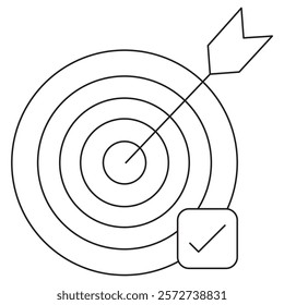 Target with a Tick icon, Goals Accomplished Representing Progress with a Target and Tick, Achieving Success The Symbol of a Target with a Tick, vector
