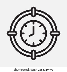 Target time icon in line style, use for website mobile app presentation