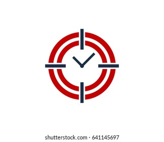 Target Time Icon Logo Design Element