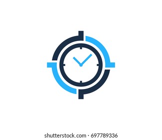 Target Time Icon Logo Design Element
