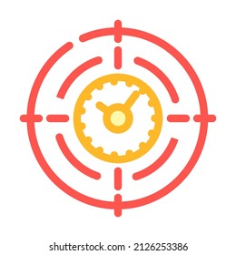 target of time management color icon vector. target of time management sign. isolated symbol illustration
