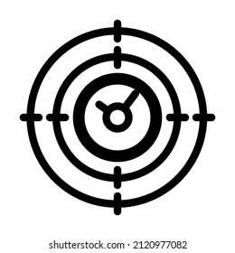 target of time management line icon vector. target of time management sign. isolated contour symbol black illustration