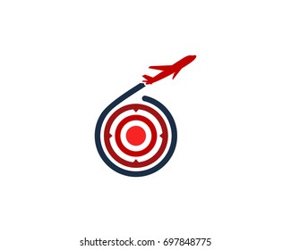 Target Travel Icon Logo Design Element
