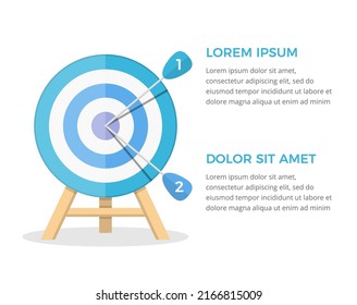 Target With Two Arrows, Two Steps Or Options Infographics, Vector Eps10 Illustration