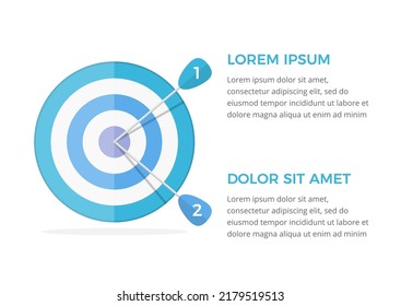 Target With Two Arrows, Two Steps Or Options Infographics, Vector Eps10 Illustration