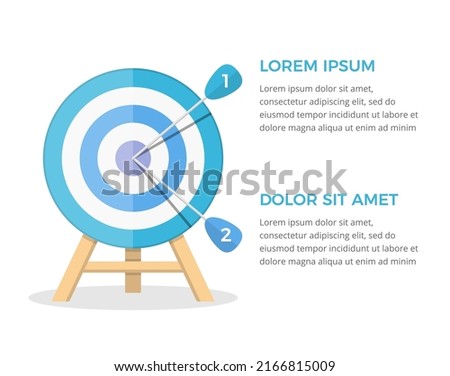 Target with two arrows, two steps or options infographics, vector eps10 illustration