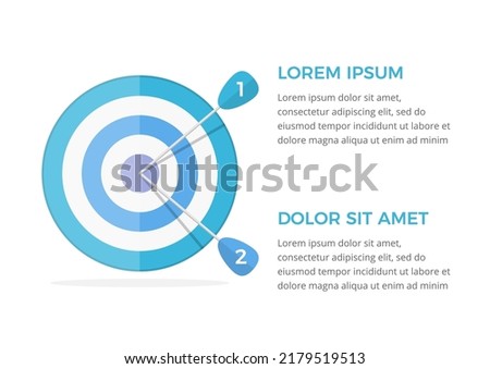 Target with two arrows, two steps or options infographics, vector eps10 illustration