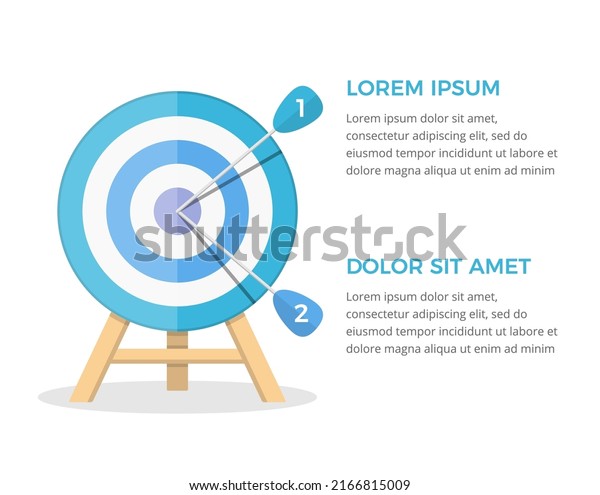 Target with two arrows, two steps or options\
infographics, vector eps10\
illustration