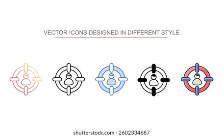 Target User icon design with white background stock illustration