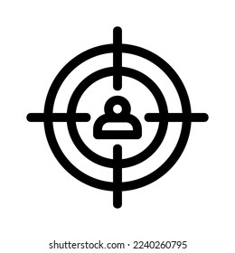 icono de usuario de destino o logotipo símbolo de signo aislado ilustración vectorial - iconos vectoriales de estilo negro de alta calidad
