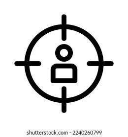 icono de usuario de destino o logotipo símbolo de signo aislado ilustración vectorial - iconos vectoriales de estilo negro de alta calidad
