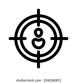 icono de usuario de destino o logotipo símbolo de signo aislado ilustración vectorial - iconos vectoriales de estilo negro de alta calidad
