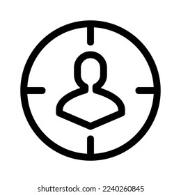 icono de usuario de destino o logotipo símbolo de signo aislado ilustración vectorial - iconos vectoriales de estilo negro de alta calidad
