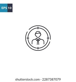 Target user outline icon Vector illustration