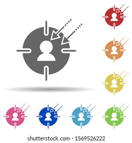 Target, user, track user requests in multi color style icon. Simple glyph, flat vector of business icons for ui and ux, website or mobile application