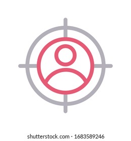 icono de línea de color del vector de destino 