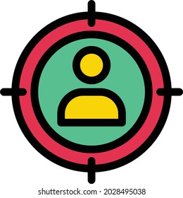 target vector color line icon
