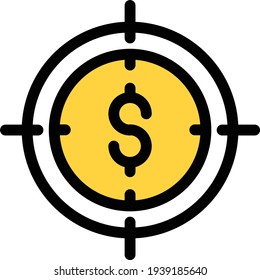 target vector colour line icon