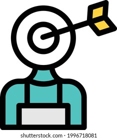 icono de línea de color del vector de destino