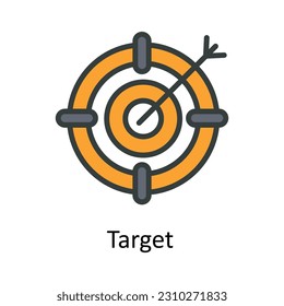 Target  Vector Fill outline Icon Design illustration. User interface Symbol on White background EPS 10 File