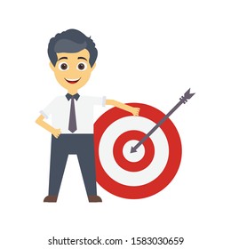 target vector flat color icon 