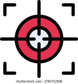 icono de color plano del vector de destino 