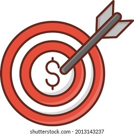 target vector flat color icon