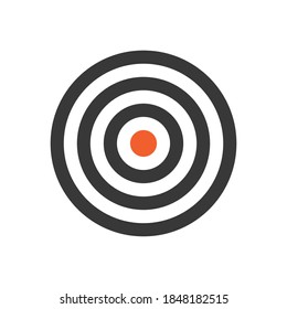 Target vector flat design icon. Dartboard with red dot in the middle. simple and clear symbol of aim and goal.