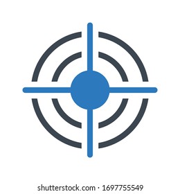 icono de color de glifo vectorial de destino 
