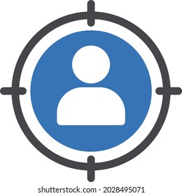 target vector glyph color icon