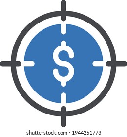 target vector glyph colour icon