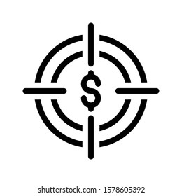 target vector glyph flat icon 