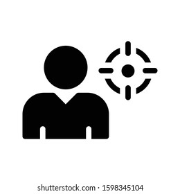 target vector glyph flat icon 