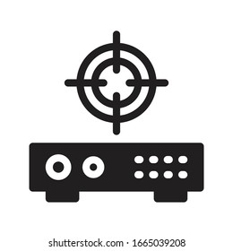 icono plano de glifo vectorial de destino 
