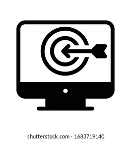 target vector glyph flat icon 