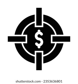 Target Vector Glyph Icon For Personal And Commercial Use.
