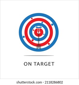 Target vector icon with arrow symbol for website etc.