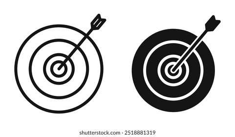 Icono de Vector objetivo en colores negro y azul