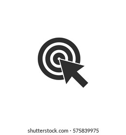 Target vector icon. Black illustration isolated on white background for graphic and web design.
