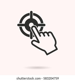 Target vector icon. Black illustration isolated on white background for graphic and web design.