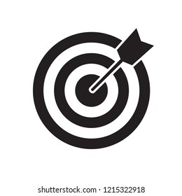 Target vector icon, dartboard with arrow icon