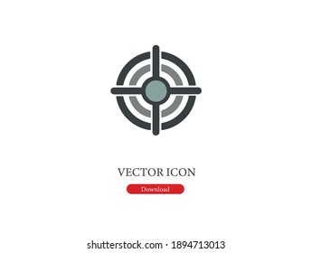 Target vector icon.  Editable stroke. Symbol in Line Art Style for Design, Presentation, Website or Apps Elements. Pixel vector graphics - Vector