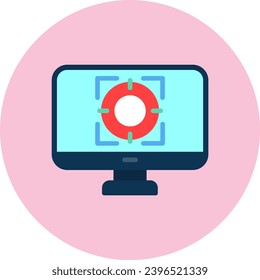 Target Vector Icon Flat Circle Style