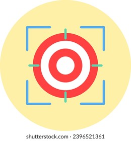 Target Vector Icon Flat Circle Style